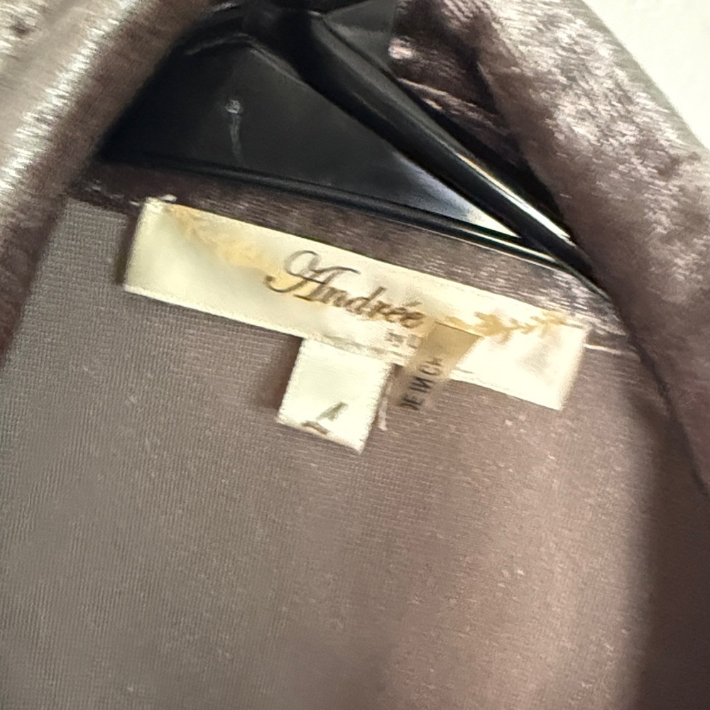 Gorgeous Andre’e By Unit Crushed Velvet Embroidered Plaid Duster Dress Lg - Picture 5 of 11